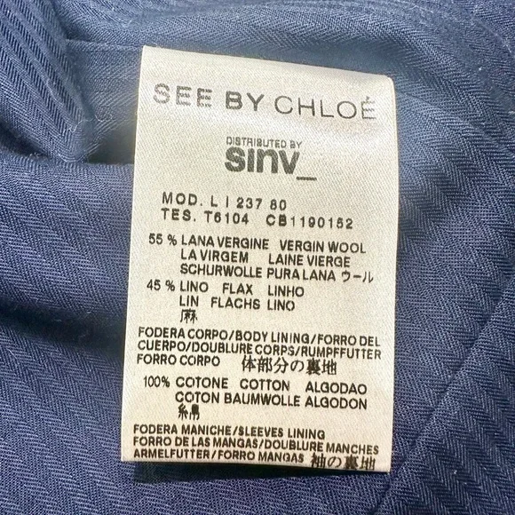 See By Chloe Navy Fitted Blazer 🥳HOST PICK🥳 - Picture 9 of 10